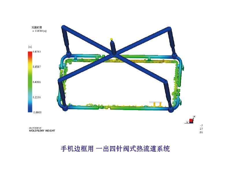 4咀针阀式热流道系统模流分析